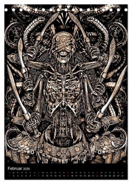 Produktbild: BLOODBOY/ HORROR ILLUSTRATION V1 (Tischkalender 2026 DIN A5 hoch), CALVENDO Monatskalender