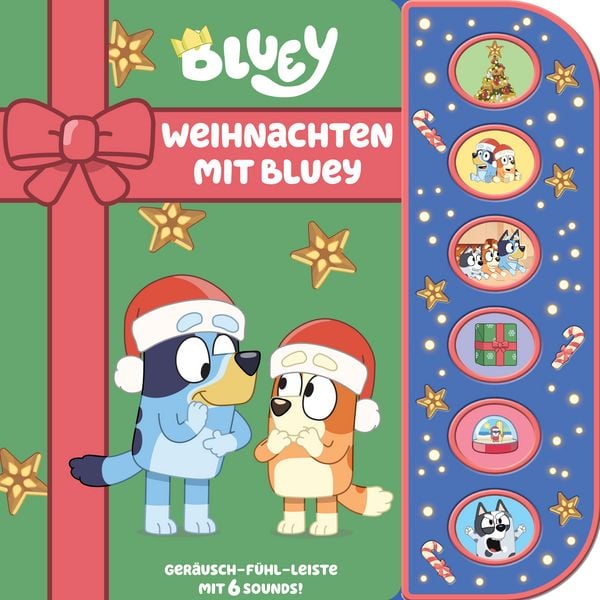 Produktbild: Bluey - Weihnachten mit Bluey - Soundbuch mit F&uuml;hlleiste und 6 Ger&auml;uschen f&uuml;r Kinder ab 3 Jahren