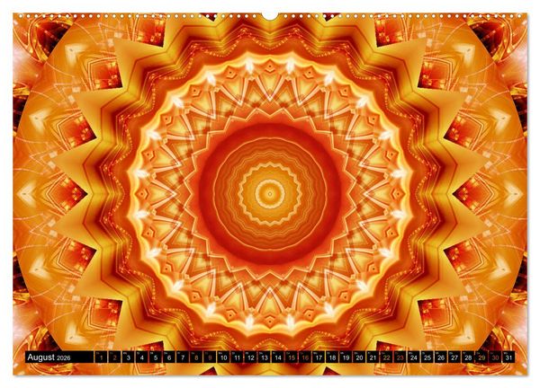 Produktbild: Energie - Mandalas in orange (Wandkalender 2026 DIN A2 quer), CALVENDO Monatskalender
