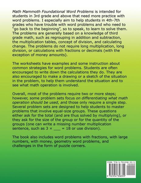 Produktbild: Math Mammoth Foundational Word Problems
