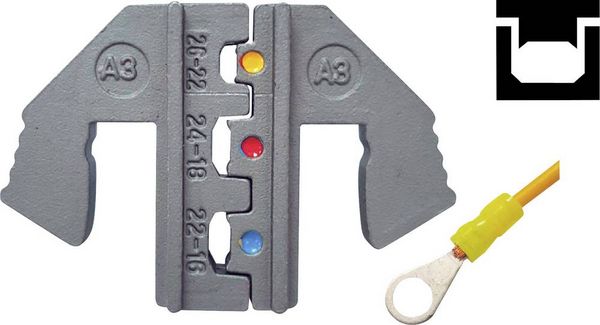 Produktbild: TOOLCRAFT PLE-0A3 Crimp-Eins&auml;tze Isolierte Kabelschuhe Quetschbereich: 0.1 bis 1.5 mm&sup2; Passend f&uuml;r Marke (Zangen): TOOLCRAFT PZ-500