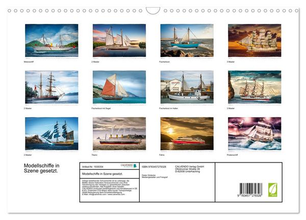 Produktbild: Modellschiffe in Szene gesetzt. (Wandkalender 2026 DIN A3 quer), CALVENDO Monatskalender