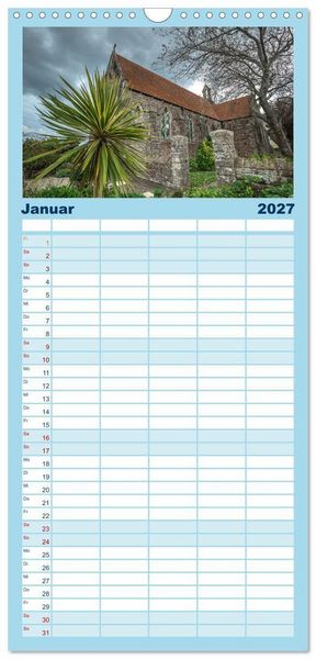 Produktbild: Familienplaner 2027 - Rundreise: Dorset in sieben Tagen mit 5 Spalten (Wandkalender, 21 x 45 cm) CALVENDO