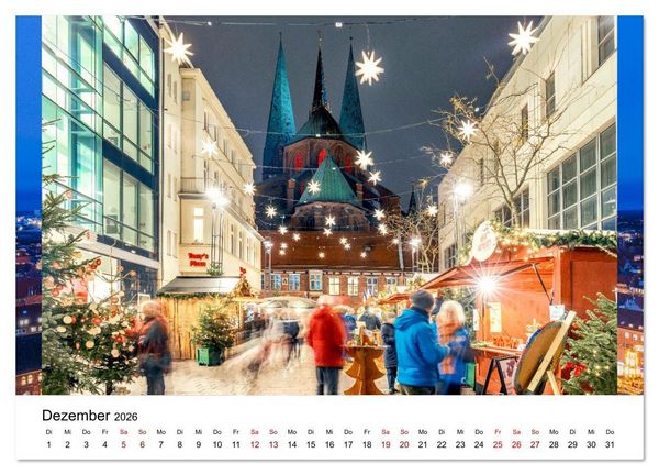 Produktbild: L&uuml;beck &ndash; Im Licht der Zeit (Wandkalender 2026 DIN A2 quer), CALVENDO Monatskalender