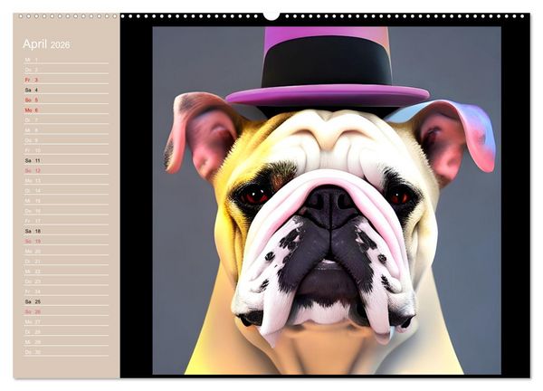 Produktbild: Graphic PoP Art Bulldogge (hochwertiger Premium Wandkalender 2026 DIN A2 quer), Kunstdruck in Hochglanz