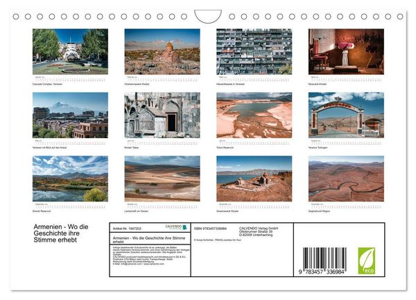 Produktbild: Armenien - Wo die Geschichte ihre Stimme erhebt (Wandkalender 2026 DIN A4 quer), CALVENDO Monatskalender