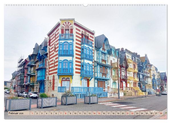 Produktbild: An der franz&ouml;sischen Alabasterk&uuml;ste - Mers-les-Bains und Le Tr&eacute;port (hochwertiger Premium Wandkalender 2026 DIN A2 quer), Kunstdruck in Hochglanz