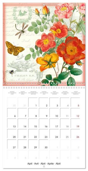 Produktbild: Dans le jardin de Monsieur Pierre-Joseph Redout&eacute; (Calendrier mural carr&eacute; 2026 30x30 cm) Calendrier double avec une page pour vos prises de notes