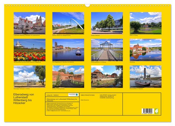 Produktbild: Elberadweg von Lutherstadt Wittenberg bis Hitzacker (Wandkalender 2026 DIN A2 quer), CALVENDO Monatskalender