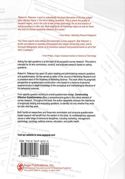 Produktbild: Constructing Effective Questionnaires