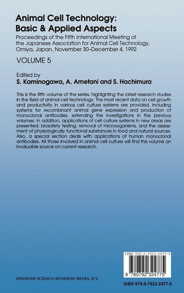Produktbild: Animal Cell Technology: Basic & Applied Aspects