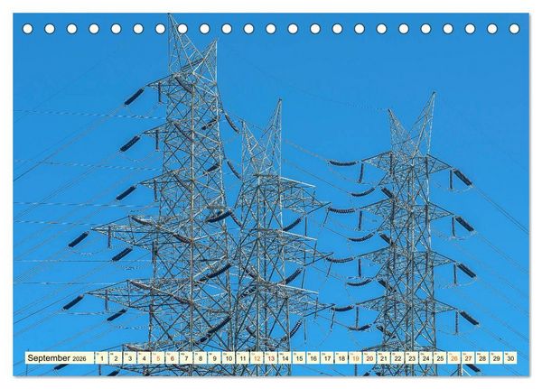 Produktbild: Strommasten - Wege des Stroms (Tischkalender 2026 DIN A5 quer), CALVENDO Monatskalender