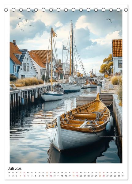 Produktbild: D&auml;nemark - Wellen, Wind, Lebensgef&uuml;hl (Tischkalender 2026 DIN A5 hoch), CALVENDO Monatskalender