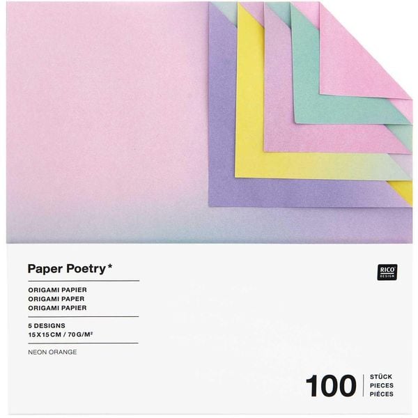 Origami Duo Color, Blurry Gradient , 15 x 15 cm, 100 Blatt