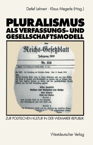 Produktbild: Pluralismus als Verfassungs- und Gesellschaftsmodell