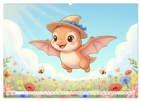 Produktbild: Dino-Babys Jahresreise (Wandkalender 2027 DIN A2 quer), CALVENDO Monatskalender