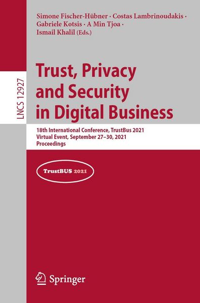 Produktbild: Trust, Privacy and Security in Digital Business