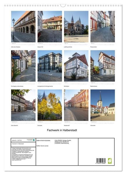Produktbild: Fachwerk in Halberstadt (Wandkalender 2026 DIN A2 hoch), CALVENDO Monatskalender