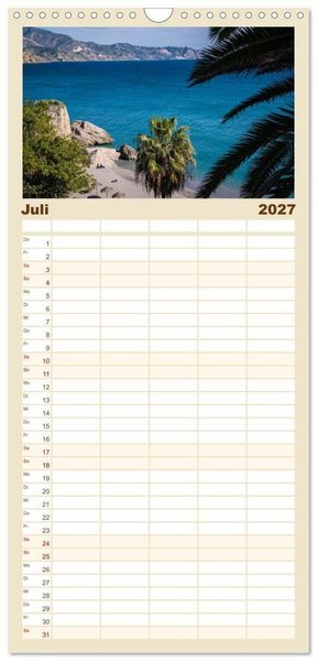 Produktbild: Familienplaner 2027 - Andalusien mit 5 Spalten (Wandkalender, 21 x 45 cm) CALVENDO