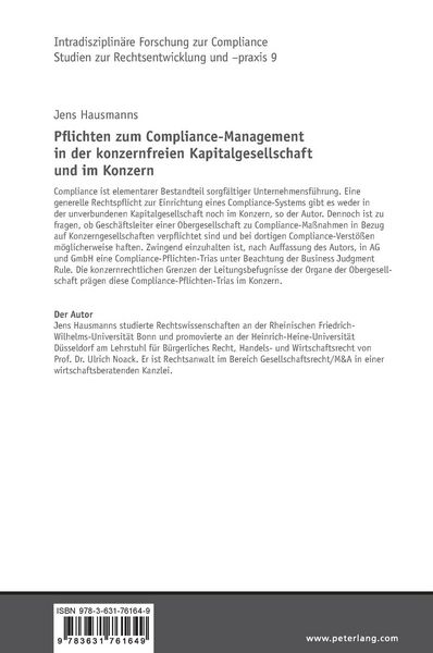 Produktbild: Pflichten zum Compliance-Management in der konzernfreien Kapitalgesellschaft und im Konzern