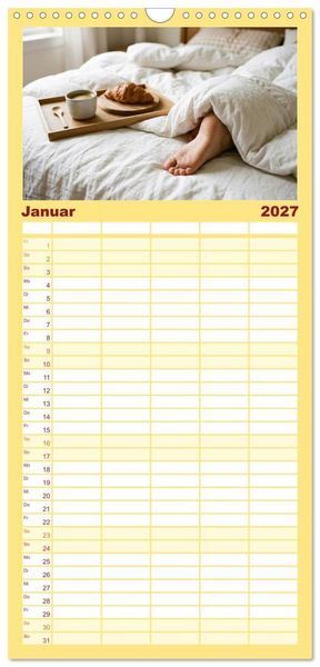 Produktbild: Familienplaner 2027 - Unten Ohne - Barfu&szlig; durchs Jahr mit 5 Spalten (Wandkalender, 21 x 45 cm) CALVENDO