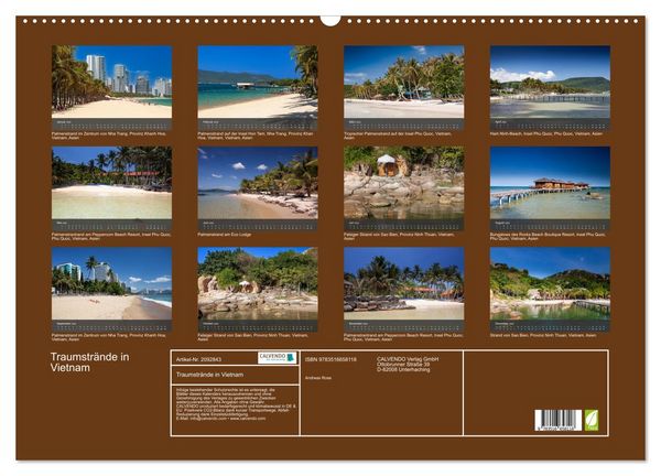 Produktbild: Traumstr&auml;nde in Vietnam (Wandkalender 2026 DIN A2 quer), CALVENDO Monatskalender