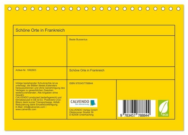 Produktbild: Sch&ouml;ne Orte in Frankreich (Tischkalender 2026 DIN A5 quer), CALVENDO Monatskalender