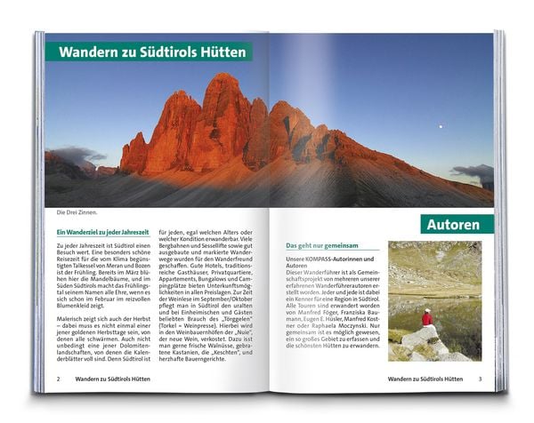 Produktbild: KOMPASS Wanderf&uuml;hrer S&uuml;dtiroler H&uuml;ttenwanderungen, 36 Touren mit Extra-Tourenkarte
