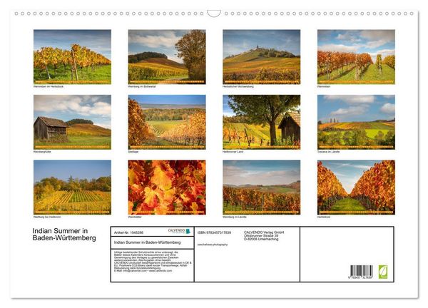 Produktbild: Indian Summer in Baden-W&uuml;rttemberg (Wandkalender 2026 DIN A2 quer), CALVENDO Monatskalender