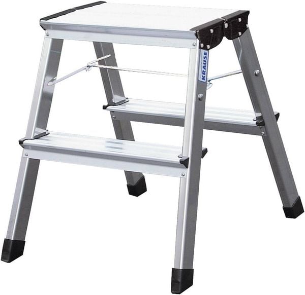 Krause MONTO Treppy 130013 Aluminium Montagetritt klappbar Arbeitshöhe (max.): 2.45 m Silber 2 kg