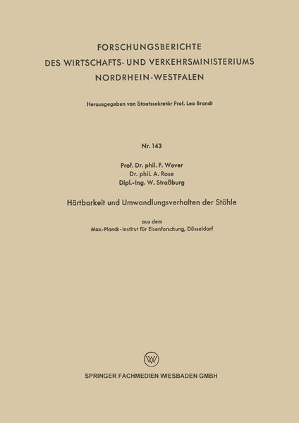 Produktbild: H&auml;rtbarkeit und Umwandlungsverhalten der St&auml;hle