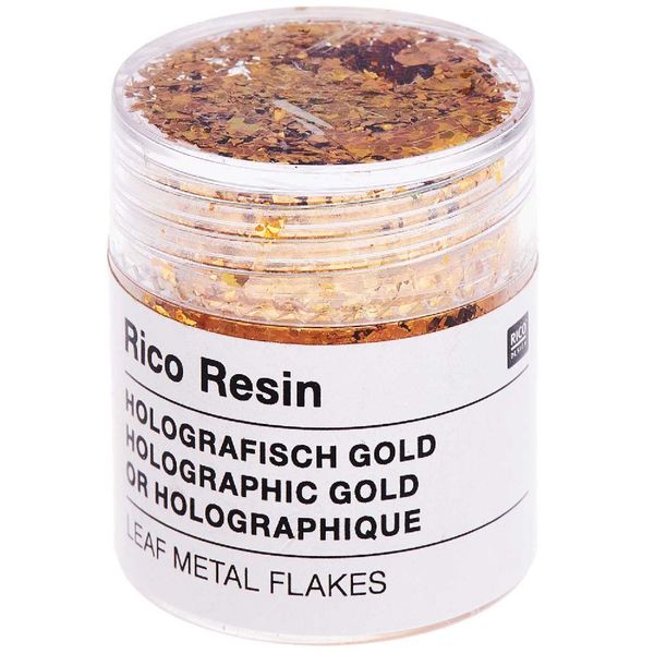 Produktbild: Blattmetall Flocken Holografisch Gold, 0,3g