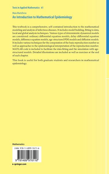 Produktbild: An Introduction to Mathematical Epidemiology