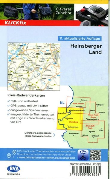 Produktbild: BVA Radwanderkarte Heinsberger Land mit Knotenpunkten 1:50.000