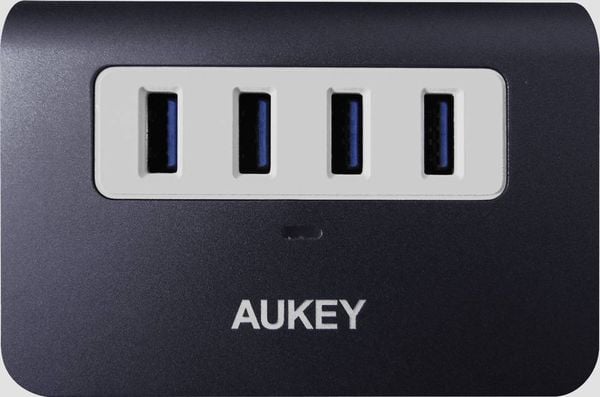 Aukey CB-H5 4 Port USB 3.2 Gen 1-, USB 2.0-Kombi-Hub Grau-Weiß