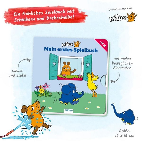 Produktbild: Tr&ouml;tsch Die Maus Pappenbuch Mein erstes Spielbuch
