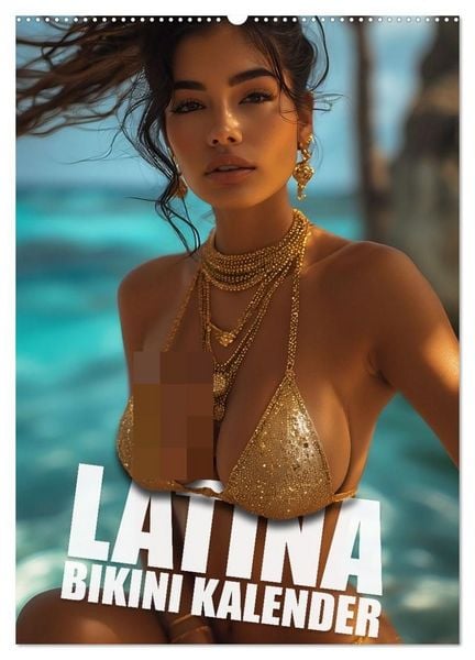 Produktbild: Latina Bikini Kalender: Glamour&ouml;se KI-Kunst mit hei&szlig;en Latina Models (Wandkalender 2027 DIN A2 hoch), CALVENDO Monatskalender