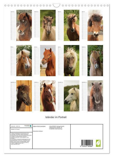 Produktbild: Isl&auml;nder im Portrait (Wandkalender 2026 DIN A3 hoch), CALVENDO Monatskalender