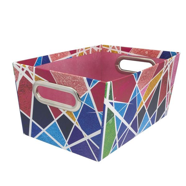 Produktbild: Idena Ablagebox Streifen mehrfarbig 27,9x17,8x12,7cm ohne Deckel