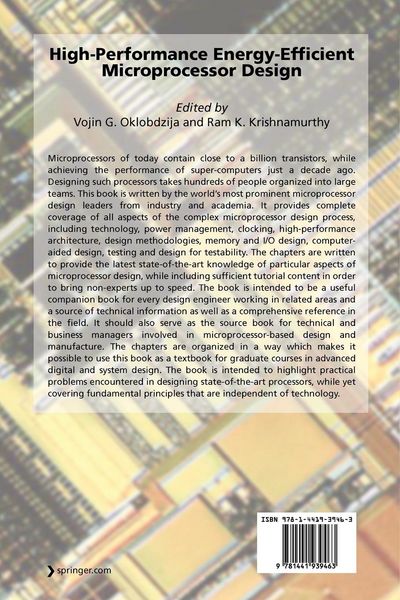Produktbild: High-Performance Energy-Efficient Microprocessor Design