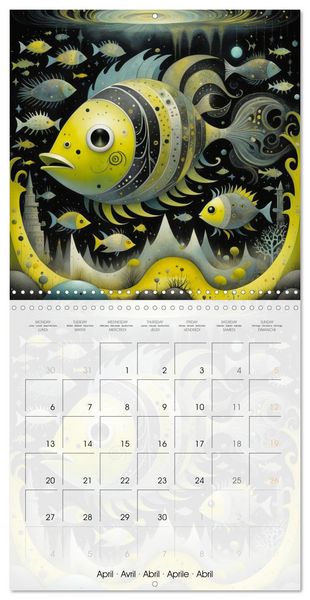 Produktbild: Les aventures des poissons d'acier (Calendrier mural carr&eacute; 2026 30x30 cm) Calendrier double avec une page pour vos prises de notes