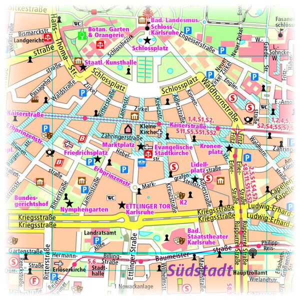 Karlsruhe. Stadtplan
