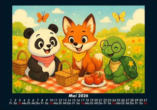 Produktbild: Pippin, Finn & Taz - Freunde im Zauberwald 2026 Fotokalender DIN A5