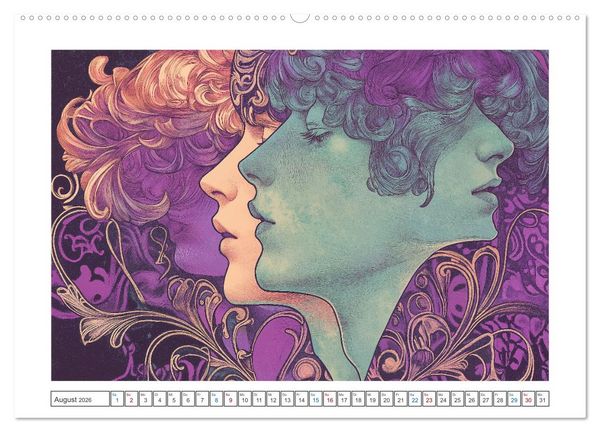Produktbild: Im Stil des Art Nouveau (Wandkalender 2026 DIN A2 quer), CALVENDO Monatskalender