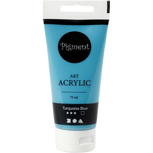 Produktbild: Creativ Company Acrylfarbe, Mattgl&auml;nzend, Deckend, T&uuml;rkisblau, 75 ml/ 1 Fl.