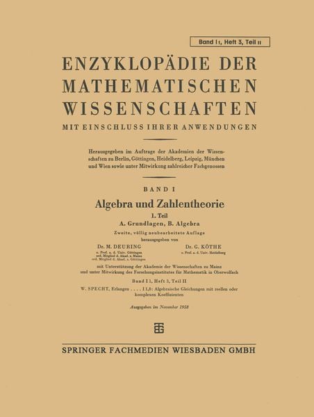 Produktbild: Enzyklop&auml;die der Mathematischen Wissenschaften mit Einschluss Ihrer Anwendungen