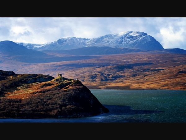 Produktbild: CALVENDO Puzzle Panorama Castle Varrich, Kyle of Tongue, Sutherland, Schottland | 1000 Teile Lege-Gr&ouml;&szlig;e 64x48cm Foto-Puzzle f&uuml;r gl&uuml;ckliche Stunden