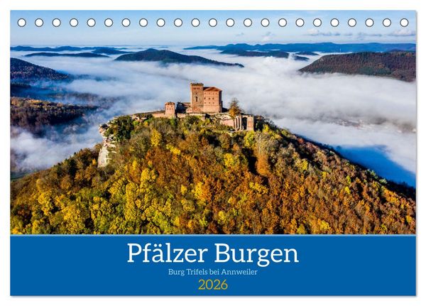 Pfälzer Burgen (Tischkalender 2026 DIN A5 quer), CALVENDO Monatskalender