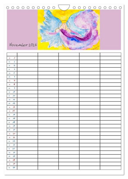 Produktbild: Engelhafter Familienplaner (Wandkalender 2026 DIN A4 hoch), CALVENDO Monatskalender