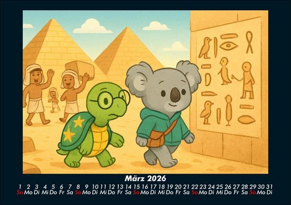 Produktbild: Taz & Kiki - Eine Reise durch die Zeit 2026 Fotokalender DIN A5